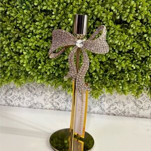 Cupcake and cashmere gold bow candle holder